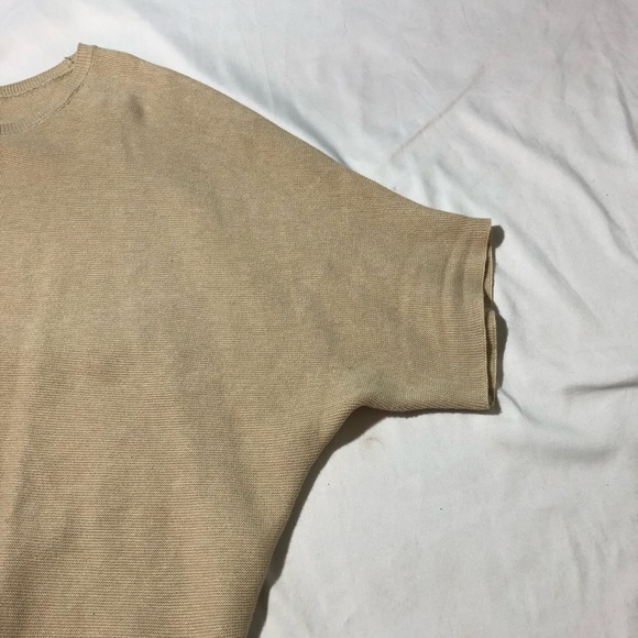 Quince lightweight cotton cashmere link stitch dolman sweater Heather oatmeal XL - Picture 9 of 10